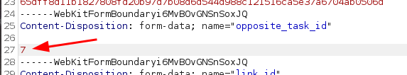 Kanboard internal link request showing the opposite task identifier