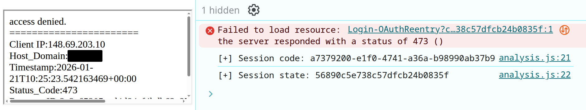 Salesforce OAuth token theft proof of concept output